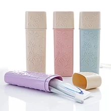 Портативный ЦВЕТОЧНЫЙ РЕЗНОЙ держатель для зубных щеток для путешествий на открытом воздухе, Походов, Кемпинга, зубных чашек, чехол для дома, подставка для зубной пасты, коробка для мытья