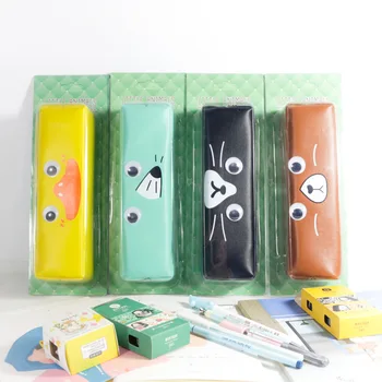 

Cartoon Cats Dogs Animals Kawaii Pencil Case Pencil Bag Big Stationery Storage Box Nylon Cute Pencil Case Office School Supplies