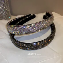 

European And American Full Drill Super Flash Simple Trend Net Red Fashion Versatile Color Pressure Hair Hoop