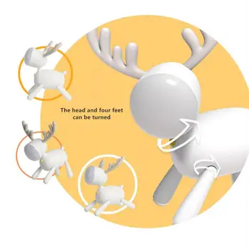 

Night Lighting Cartoon Deer Shape Lighting Elk Deer LED Night Light Adjustable Brightness Timing USB Charging Table Lamp