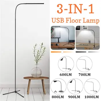 

Indoor Adjustable Height LED Standing Floor Lamp Reading For LED Light Clamp Dimmable Desktop Lamp Tripod Study Room EU/US Plug