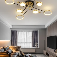 Modern LED Fixture-Light Chandelier-Lighting Gold-Frame New-Lamp Lustres Bedroom Living-Room