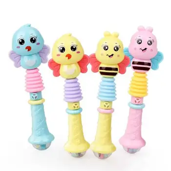 

Children's Rhythm Stick Cartoon Bee Rattle Baby Handbell Sand Hammer Newborn Kids Toy Baby Rattle