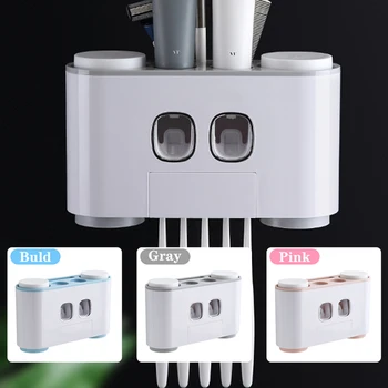 

Automatic Wall Mount Toothpaste Squeezers Quality Bathroom Toothpaste Dispenser Toothbrushes Holder Cup Washing Sets