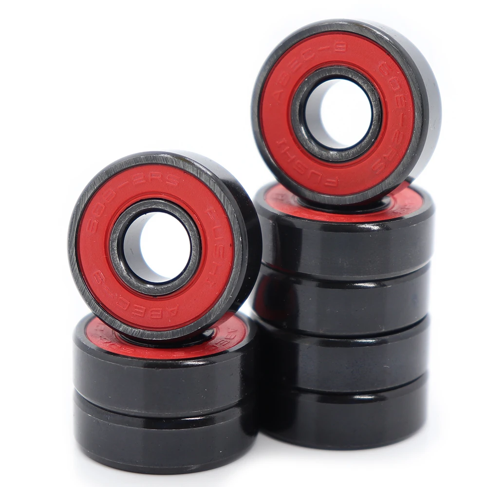 16 шт., подшипники для роликовых коньков ABEC9 608 2RS, шарикоподшипники для скейтборда 608RS, красные, герметичные, 8x22x7 мм|Подшипники|   | АлиЭкспресс