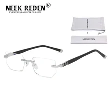 Очки для женщин и мужчин с защитой от синего излучения, металлические увеличительные защитные очки, прозрачные бескаркасные очки для чтения из смолы 1+ 1,5+ 2+ 2,5+ 3+ 3,5+ 4