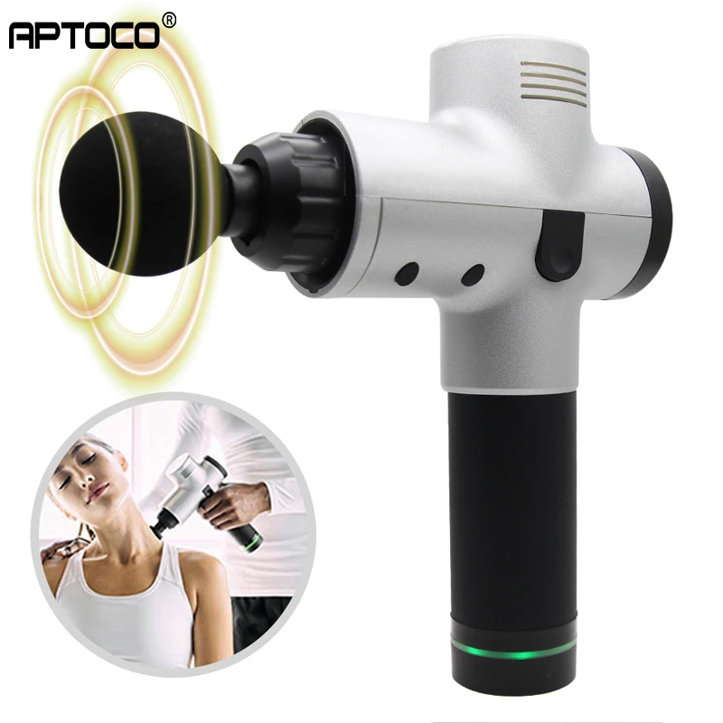 Aptoco пистолет для массажа мышц, массажер для глубоких тканей, терапия, пистолет для упражнений, облегчение боли в мышцах, коррекция фигуры
