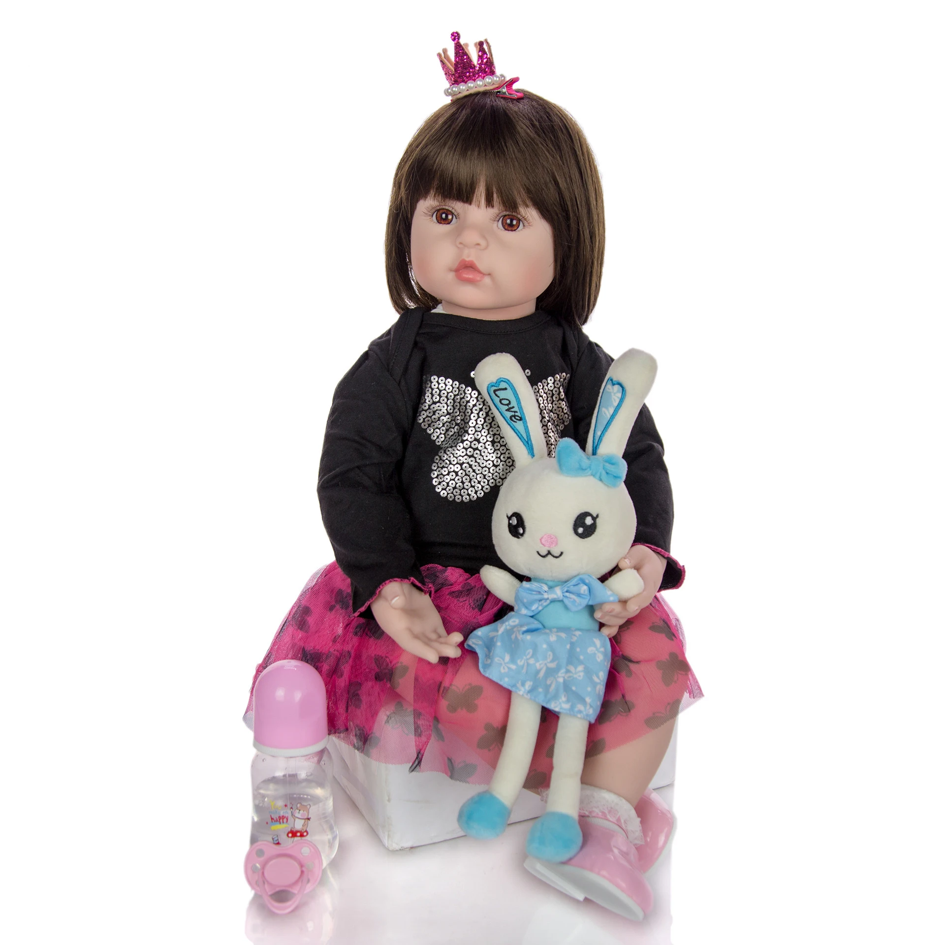 

60cm Bebe Reborn Doll Toddler Soft Silicone Viny Limbs 24" Princess babies Alive Lovely Birthday Gift Play House Toy