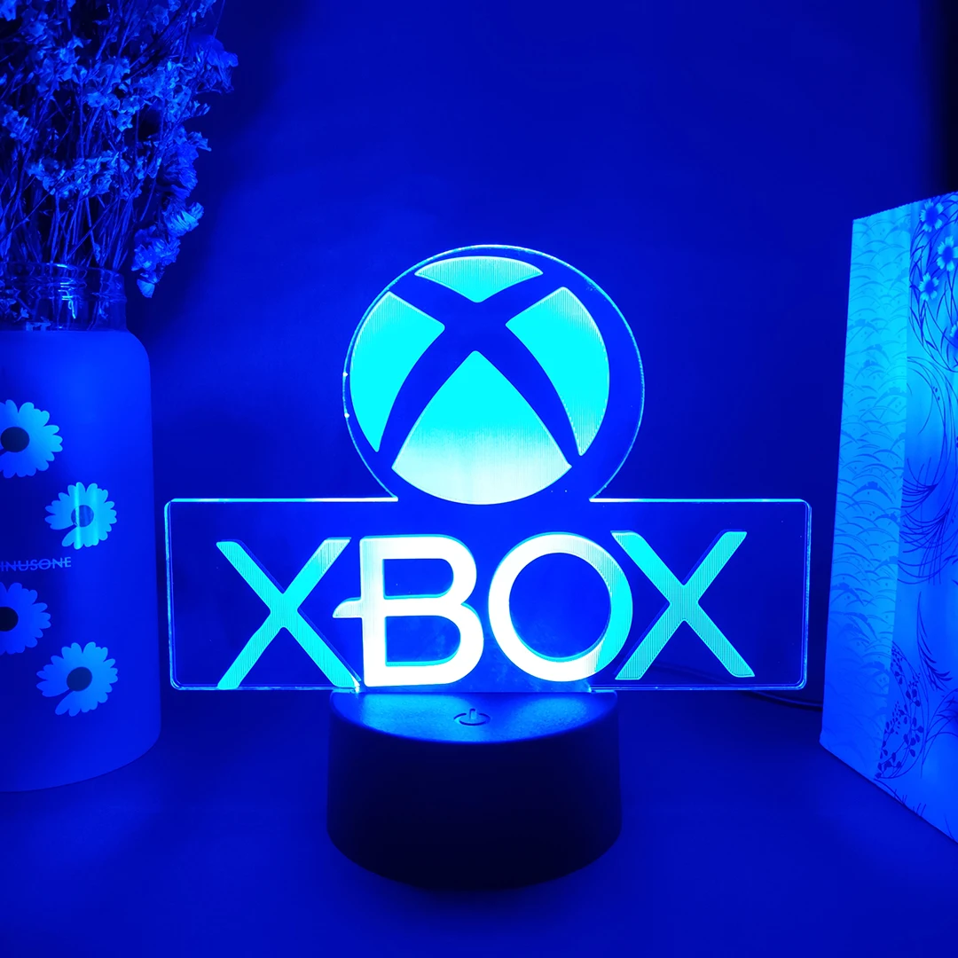 3d led luz xbox jogo ícone acrílico