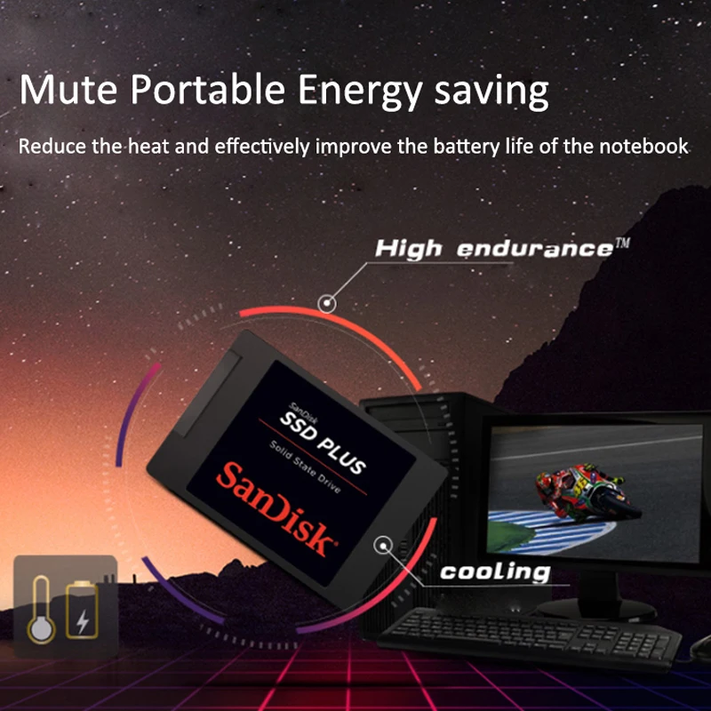 Sandisk Внутренний твердотельный Накопитель SSD 120GB 240GB 480GB SATA III Plus HDD жесткий диск для ноутбука