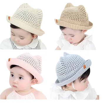 

Boys Girls Children Hats Child Sun Protection Hollow Hats & Caps Jazz Caps Cute Fashion Holiday Travel Headwear