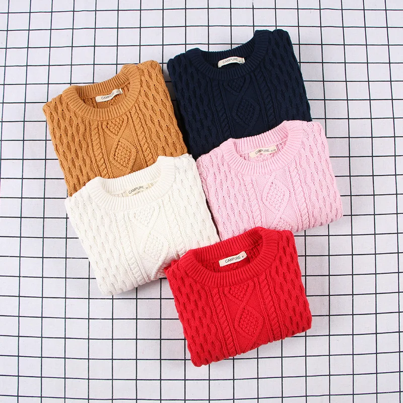 

2018 New Style Korean-style Childrenswear Knit Crew Neck Boys' Sweater Solid Color Autumn And Winter Baby Children Pullover Base