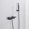 Bathroom Tub Faucet Single Handle Waterfall Spout Mixer Tap with Hand Shower Wall Mounted Bath Faucet Bathtub Faucet Water Mixer 2