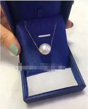 

9-10MM White Genuine Akoya Cultured Pearl Pendant good Necklace Necklace FF022