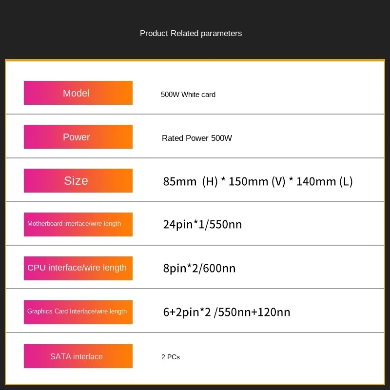 EVGA power supply B series rated 600W/700W 80PLUS
