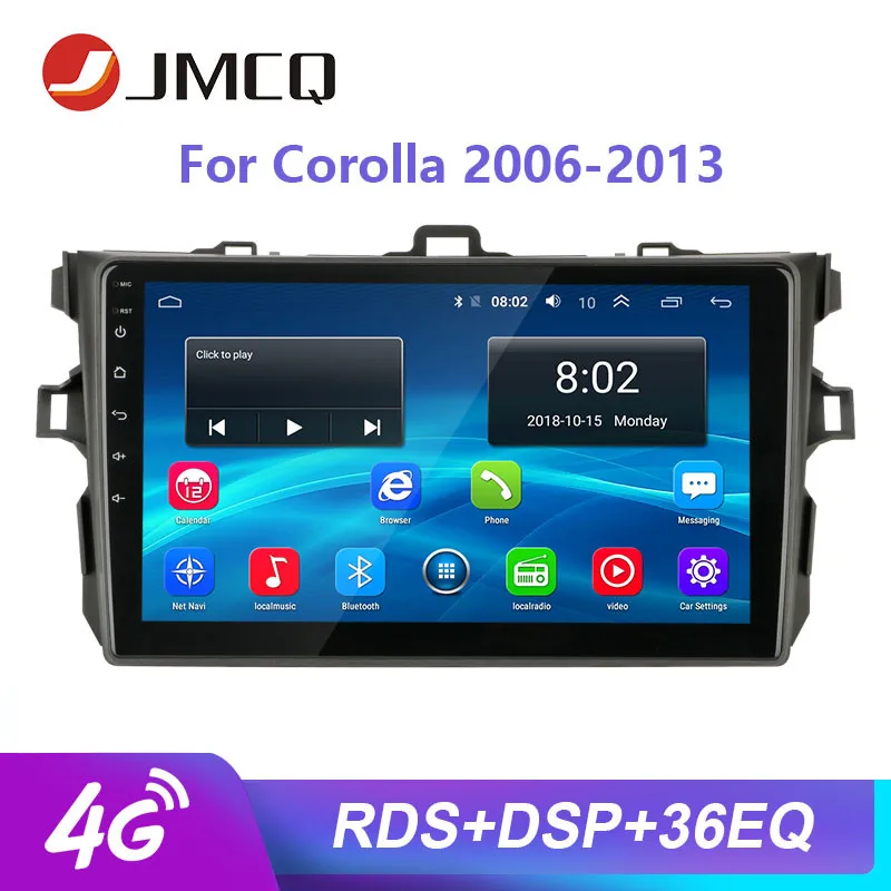 

JMCQ 9" For Toyota Corolla 2006-2013 car radio Android player Head unit GPS Navigaion Multimedia Video Players Stereo with Frame
