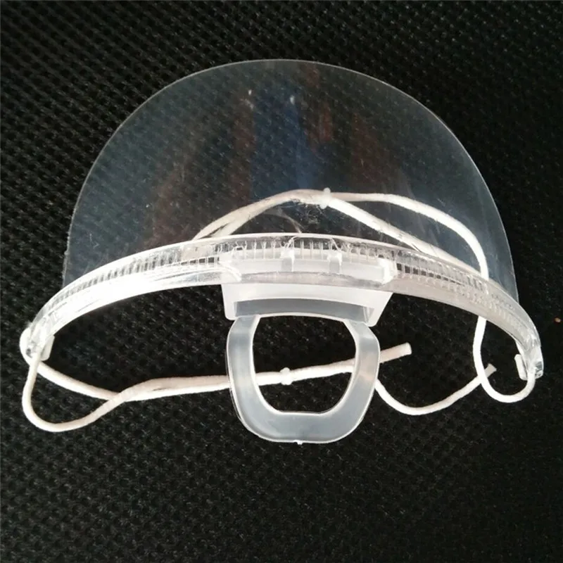 New 1Pc Reused Transparent Anti-fog Face Mask Plastic Comfortable Spittle Shield Tattoo Mouth Cover Kitchen Catering Mask - Цвет: Transparent 1Pc