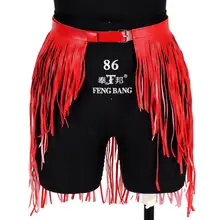 Женская юбка с кисточками, кожа, пояс, клетка, готический панк, платье на подтяжках, бондаж, пояс, подвязки, карнавал, танец, Рейв