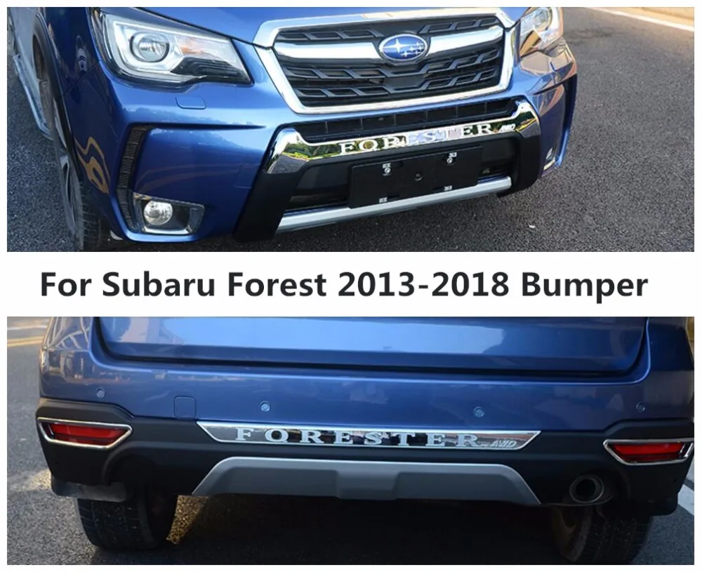 Защитная накладка на передний и задний бампер из АБС-пластика для Subaru Forester 2013 2014
