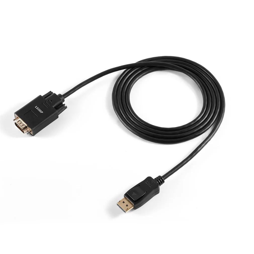 LESHP 1,8 M 1920x1200 1080P DP(DisplayPort) Кабель VGA с разъемом «Папа-папа» золотой шнур с покрытием 6 футов для настольных или зеркальных дисплеев