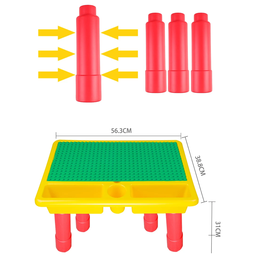  Children Large Particles Multi-Functional Portable Table Building Blocks Study Table Early Educatio