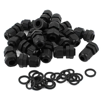 

20 Pcs M12 Plastic 3-6.5mm Dia Waterproof Cable Glands Connector