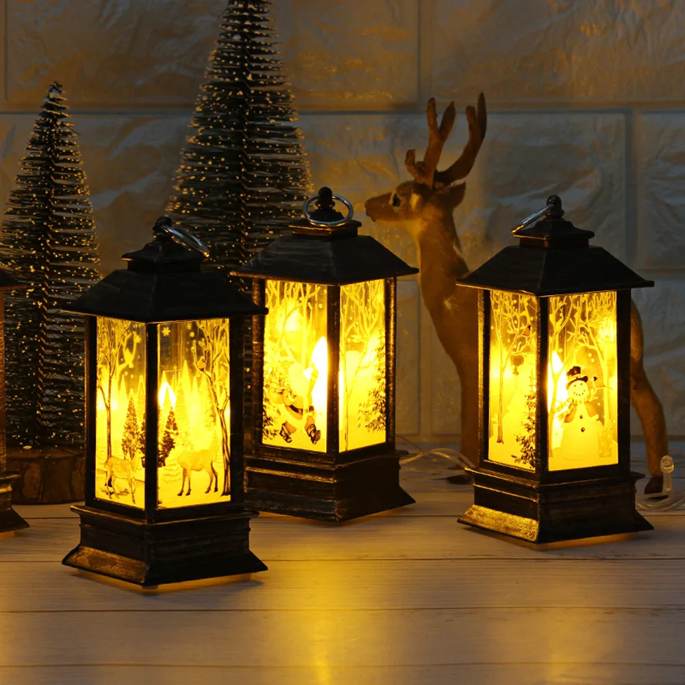 Рождественская свеча, светодиодный светильник для чая, вечерние свечи, снеговик, лось, Санта-Клаус, Рождественская елка, украшение, сделай сам, ночник, светильник s M840