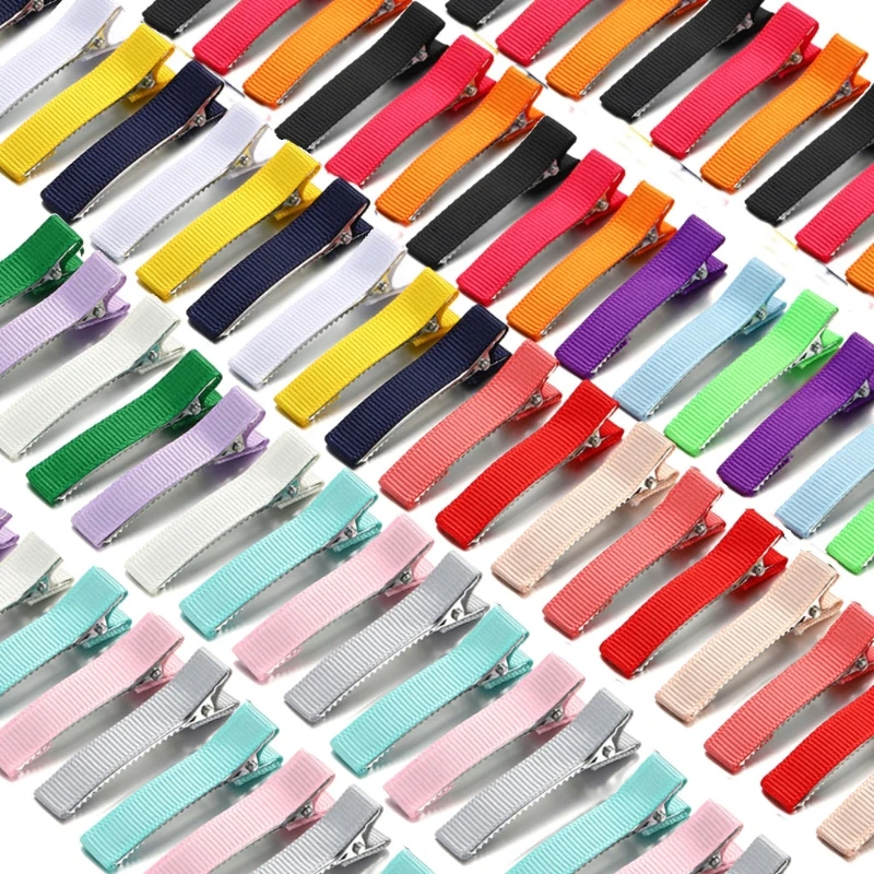 100pcs Flat Alligator Clip Kit Prong Hair Clips Hair Pin Covered