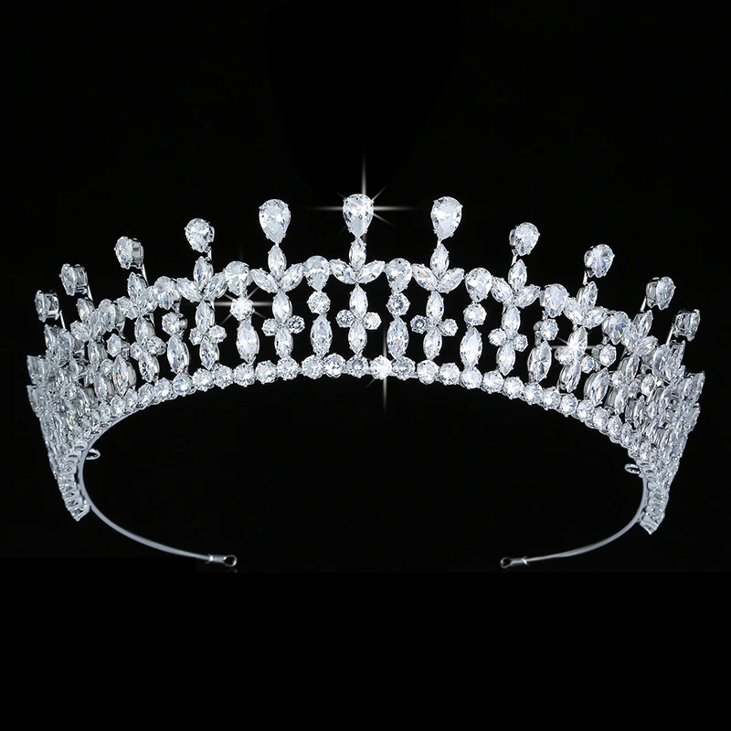 Tiaras And Crown HADIYANA Trendy Plant Design Women Wedding Hair Jewelry Fashion Party Hair Accessories Zircon BC5610 Corona