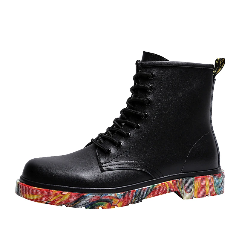 

Men's new casual Martin boots fashion wild leather high-top soft and comfortable thick bottom non-slip wear-resistant frenulum
