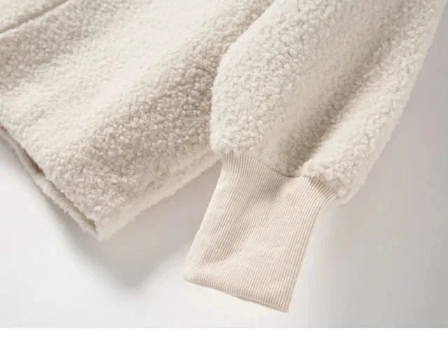 Women O-Neck Furry Sweatshirt Soft Warm Lady
