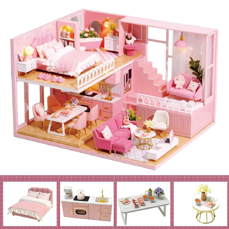 L30A Cutebee DIY кукольный домик деревянные кукольные домики миниатюрный кукольный домик мебель набор игрушек для детей год рождественский подарок Casa L30 - Цвет: L30A
