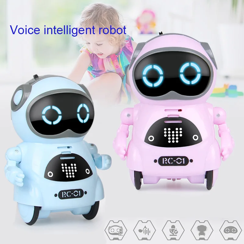 Mini Robô Inteligente para Crianças Reconhecimento de Voz Reconhecimento de Voz Repita Música Dance Light Interativo Smart Kids Toy