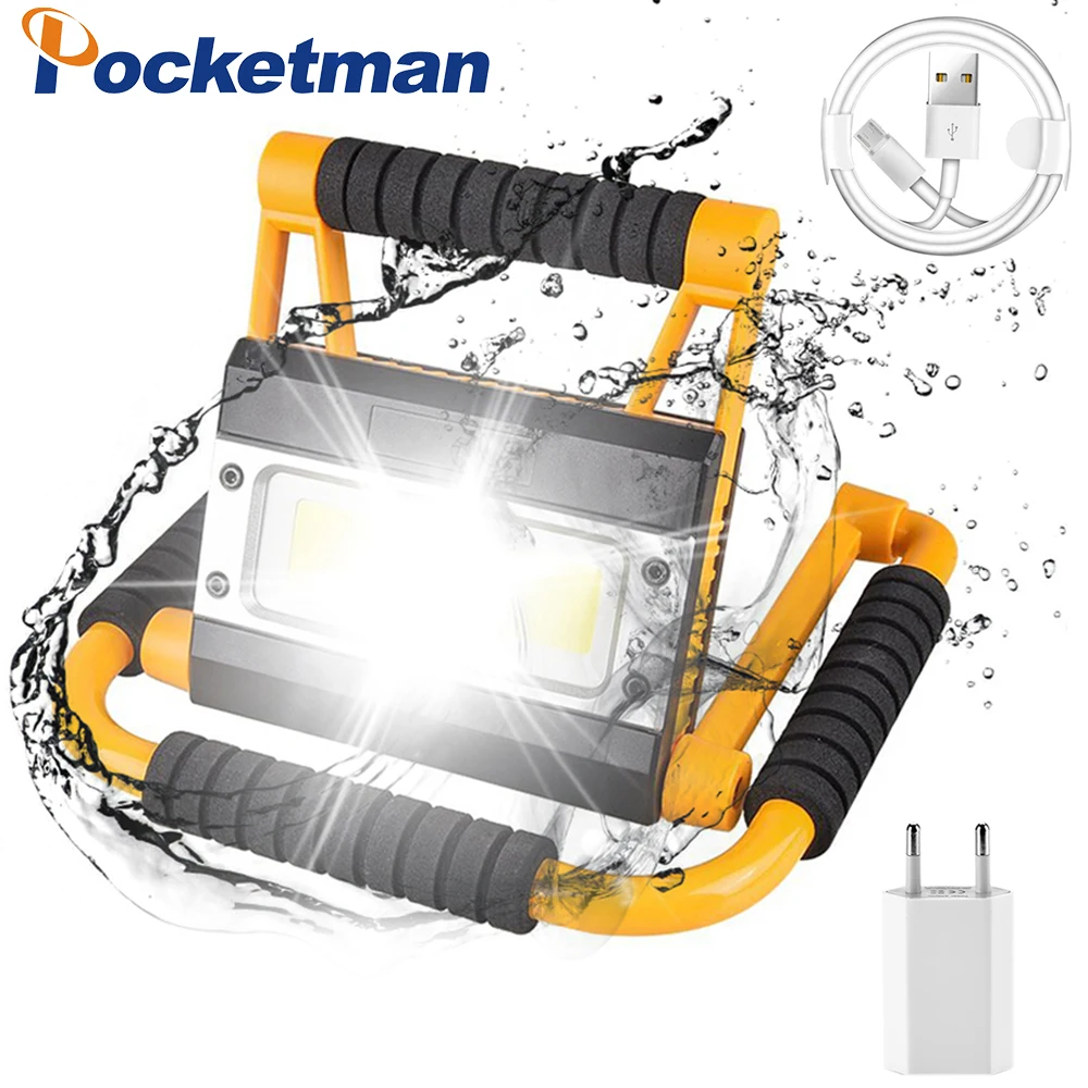 

200W Led Portable Spotlight USB Rechargeable LED Work Lamp Waterproof Searchlight Torch Camping Lantern Outdoor Flashlight Camp