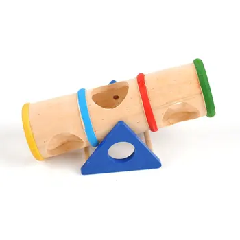 

Pet Accessories Hamster Product Rainbow Upturned barrel Hamster Toy Pet Supplies Wooden Porous Design