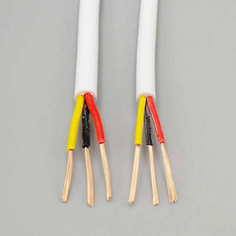 

White Soft Sheath Wire 3 core 0.2, 0.3mm²through Extruding Production Signal Control Line With Oxygen Free Copper 24,22AWG 5m