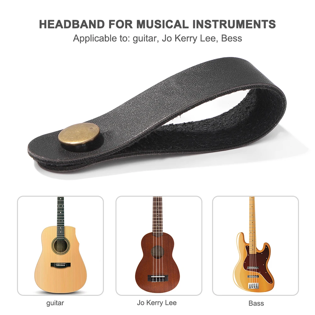 Folk Classical Acoustic Guitar Strap Buckle Holder Button Safe Lock Ukulele  Electric Guitar Bass Head Binding Rope Leather Strap