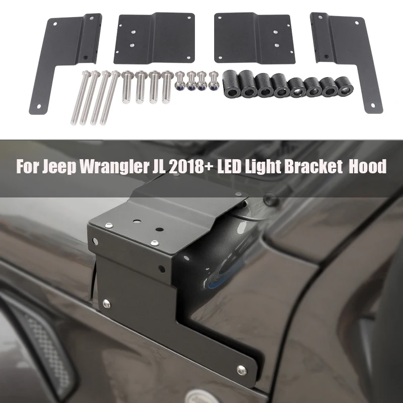 Светодиодный светильник кронштейн для Jeep Wrangler JL+ капот головной светильник кронштейн лампы A-столб светильник стенд