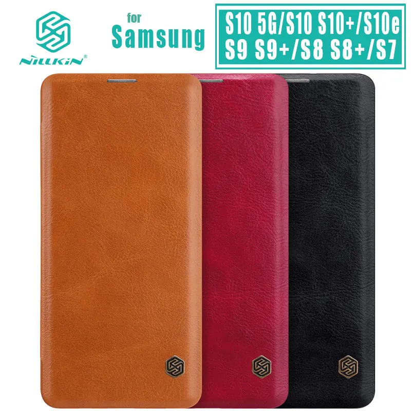 Чехол NILLKIN для Samsung Galaxy S10 чехол книжка из кожи с отделениями карт задняя крышка S9 S8