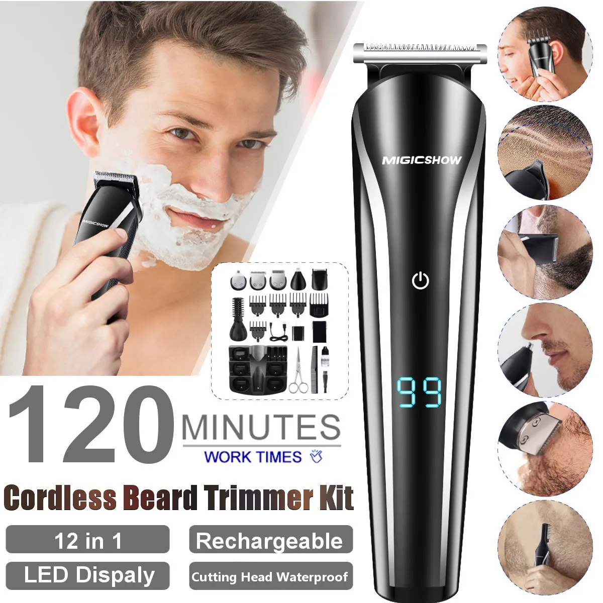 cut head hair with beard trimmer