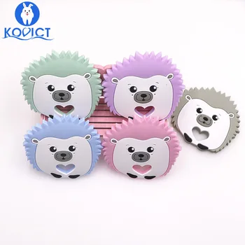 

kovict Hedgehog Baby silicone Teether food Free BPA Silicone Teething beads Nursing Pacifier Clip rodent Baby Product