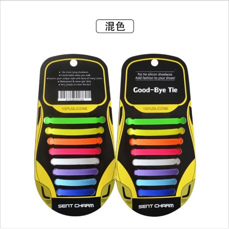 Multicolor Силиконовые шнурки, эластичные шнурки для обуви, специальные шнурки без завязок, креативные шнурки, аксессуары для обуви для мужчин и женщин, 13 цветов - Color: Multicolor
