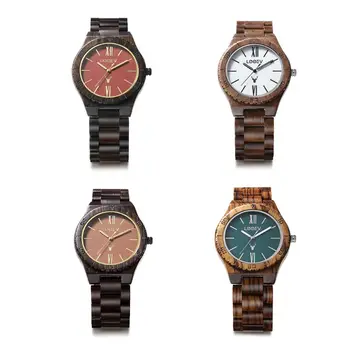 

LeeEv Stylish Wooden Men's Watches Quartz Watch Handmade Wristwatches for Men