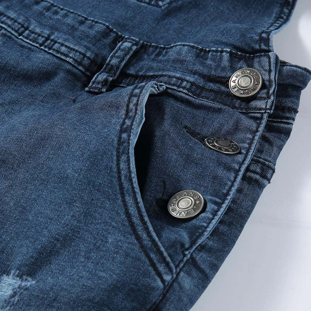 Модные мужские рваные джинсы комбинезоны Hi Street Distressed Denim bib Комбинезоны для мужчин брюки на подтяжках Размер S-XXXL