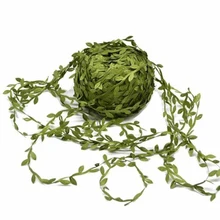 20 м зеленые листья декоративная лента веревка винтажная деревенская Свадьба декоративные ткани упаковочная веревка домашний кулон подарок