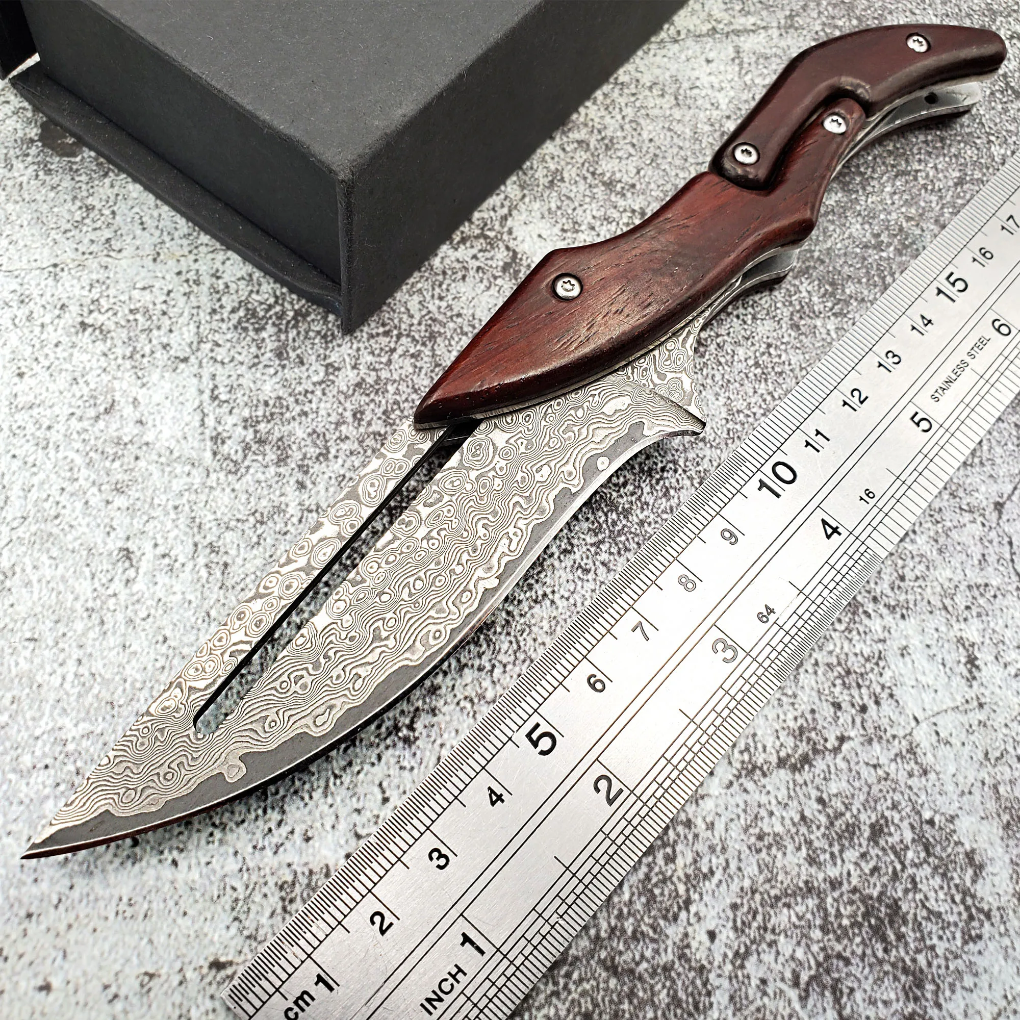 

Mechanic Pocket Folding Knife VG10 Damascus Blade Rosewood Handle Outdoor Survival Hunting Portable Camping Knives EDC Tools