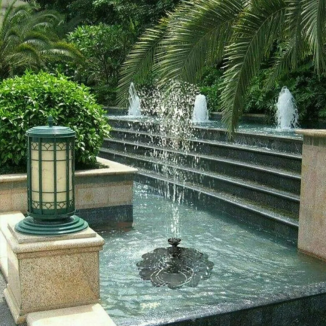 New 195mm 2.5W Solar Powered Floating Fountain Pump Birdbath Pool Garden Pond