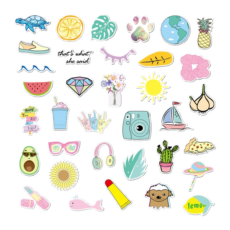 35Pcs/Pack Cute VSCO Stickers Girls 