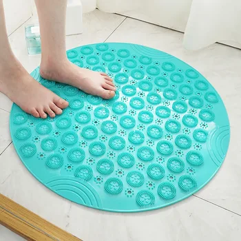 

New Bathroom Shower Mat Non-Slip Bath Mat PVC Round Shower Mat Anti-Skid Massage Mat Durable Drainage Bath Mats