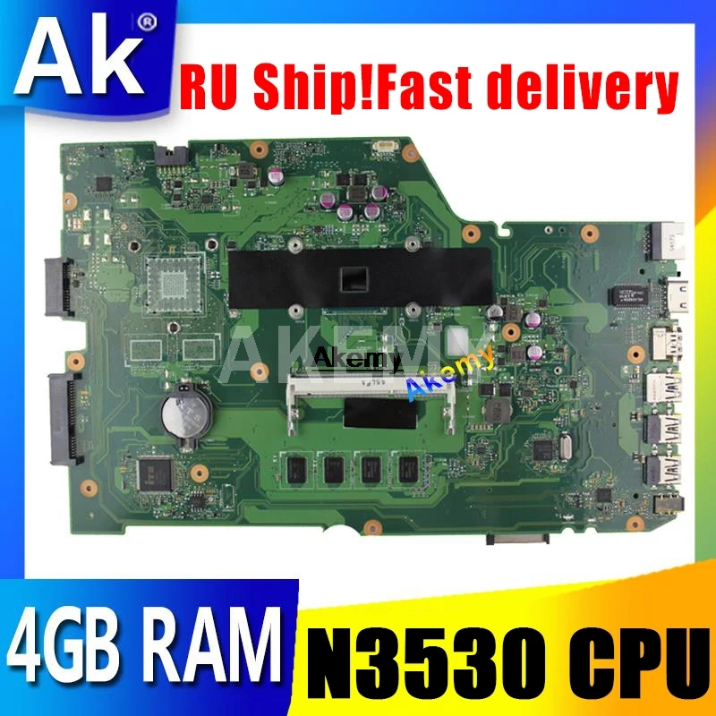 AK X751MA 4G/N3530/AS 4 Гб RAM 90NB0610 R00030 материнская плата REV2.0 для For Asus X751M X751MD X751MJ ноутбука 100%